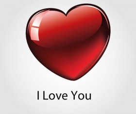 Red Glass texture heart vector