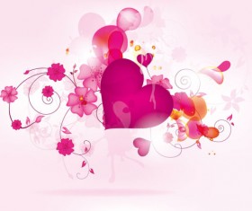 Abstract flower and heart Valentine vector graphic