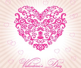 Vector Floral heart Valentine illustration