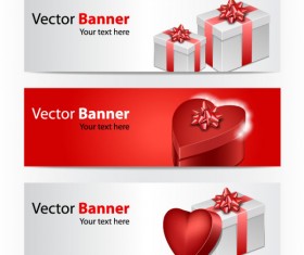 Valentine Gift Box banner vector