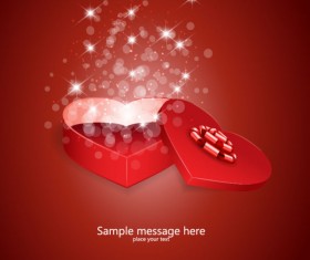 Shiny Valentine Gift Box vector background