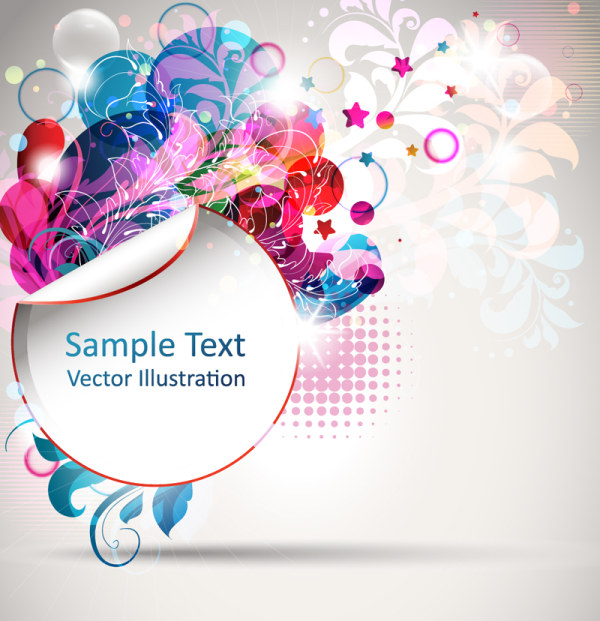 Abstract color floral vector background Illustration