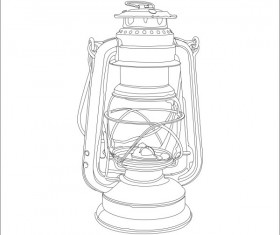 Hand painted Gas lamp vector
