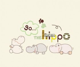 Cute cartoon Hippo vector