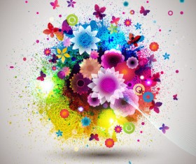 Abstract Flowers Creative vector 01