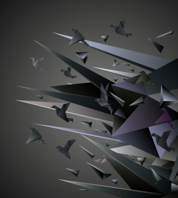 concept Paper Cranes vector backgrounds 02