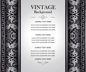 Vintage background with floral vector 01