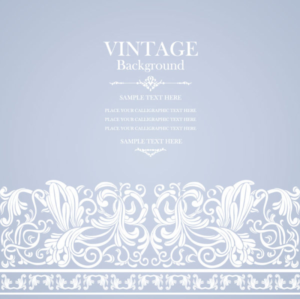 Vintage background with floral vector 03