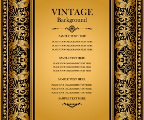 Vintage background with floral vector 04