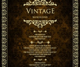 Dark vintage floral vector background 01