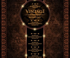Dark vintage floral vector background 03