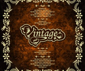 Dark vintage floral vector background 04
