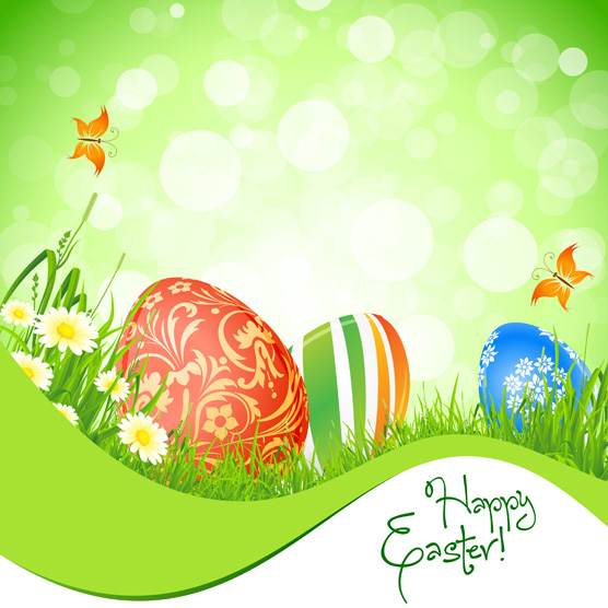 Green style Easter design elements vector 02
