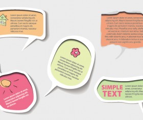 Cute Speech Bubbles vector graphics 01