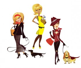 Stylish cartoon characters 09 vector