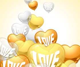 Heart-shaped Balloon design vector 01