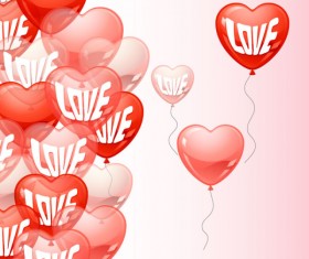 Heart-shaped Balloon design vector 02