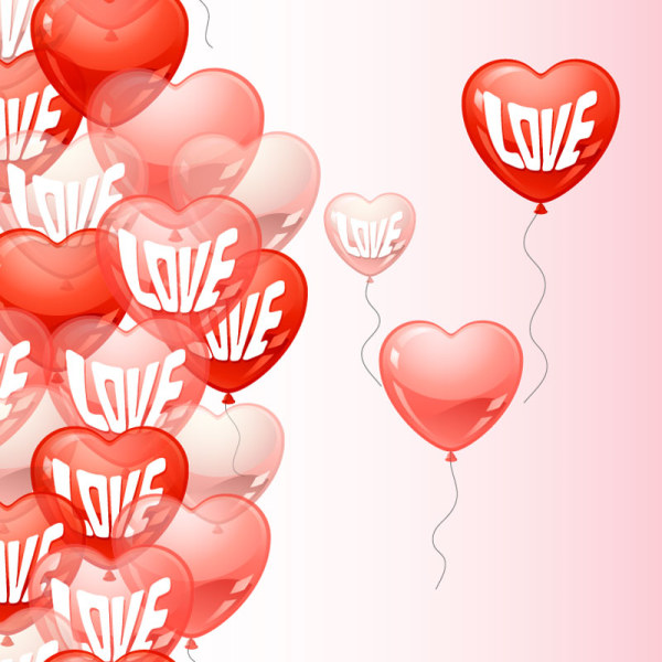 Heart-shaped Balloon design vector 02