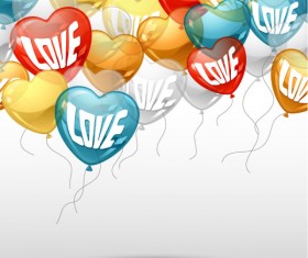 Heart-shaped Balloon design vector 03