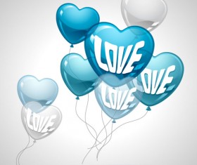 Heart-shaped Balloon design vector 04
