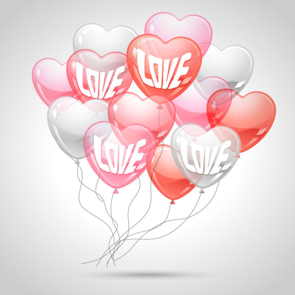 Heart shaped Balloon design vector 05