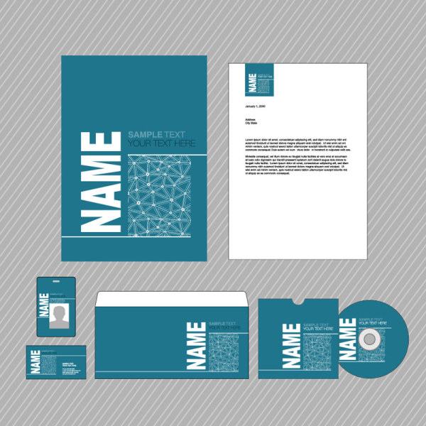 Set of Business identity Kit template design vector 01