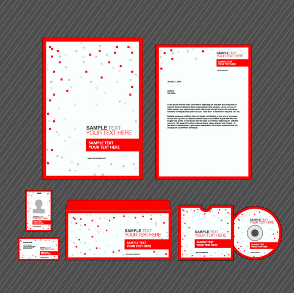 Set of Business identity Kit template design vector 02
