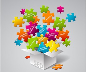 Colored Jigsaw elements background vector
