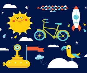 Cute cartoon elements vector