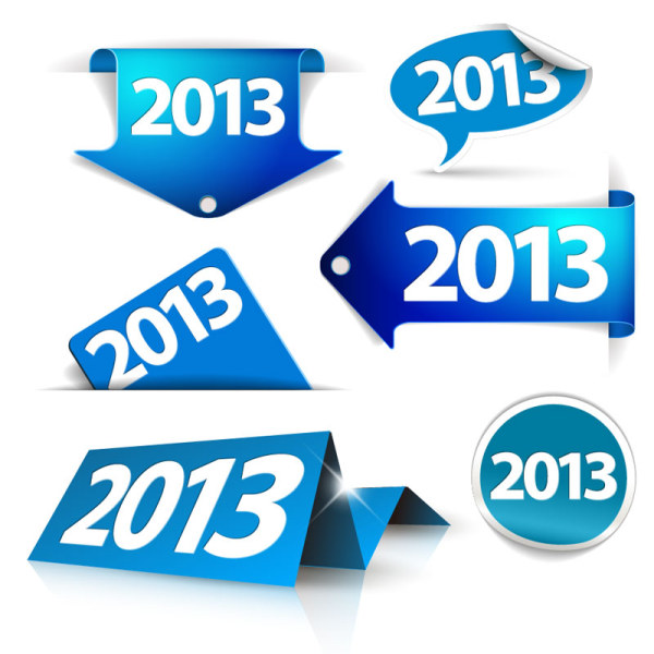 Blue 2013 Label and Stickers vector