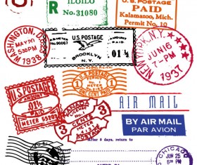 Postmark with Seal Photoshop brush 01