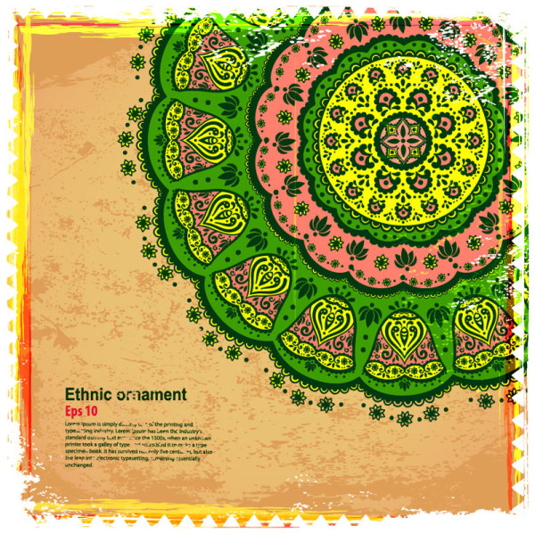 Indian style Floral ornament vector graphics 02