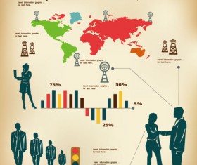 Business People with Business infographics design vector 01