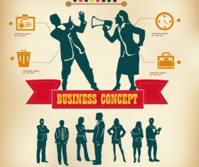 Business People with Business infographics design vector 02