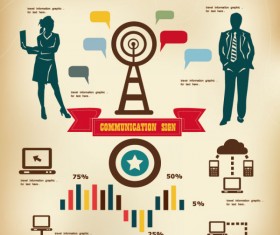 Business People with Business infographics design vector 03