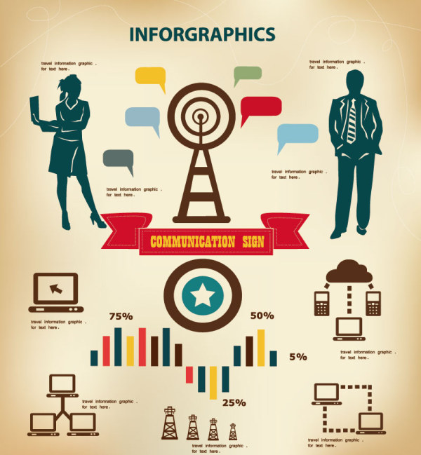 Business People with Business infographics design vector 03