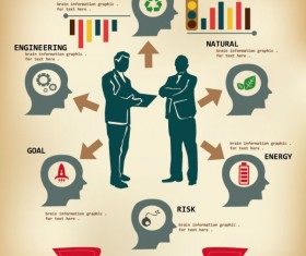 Business People with Business infographics design vector 04