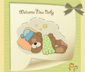 Cute Child style card vector graphics 03