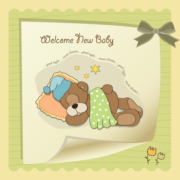 Cute Child style card vector graphics 03