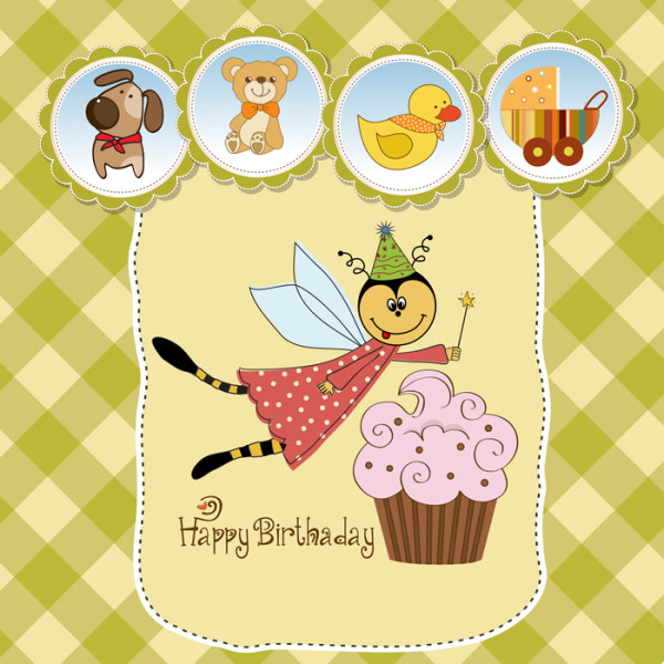 Cute Child style card vector graphics 04