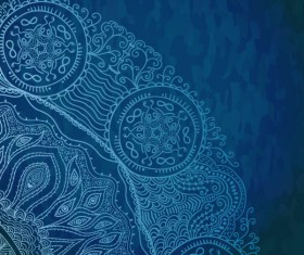 Blue style Vintage lace vector background 01