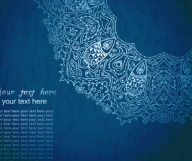 Blue style Vintage lace vector background 02