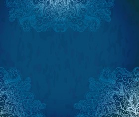 Blue style Vintage lace vector background 03