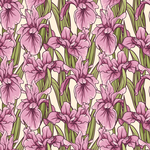 Download Hand drawn flower pattern art vector 02 free download