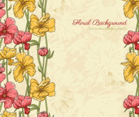 Vintage flower vector background art