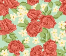Red flower Seamless pattern vector graphic