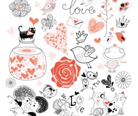 Funny cartoon Animal Illustration vector 02