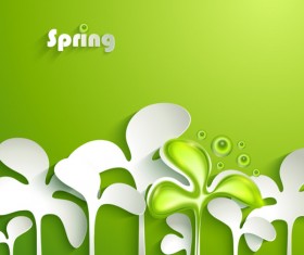 Paper cut spring elements background vector 01