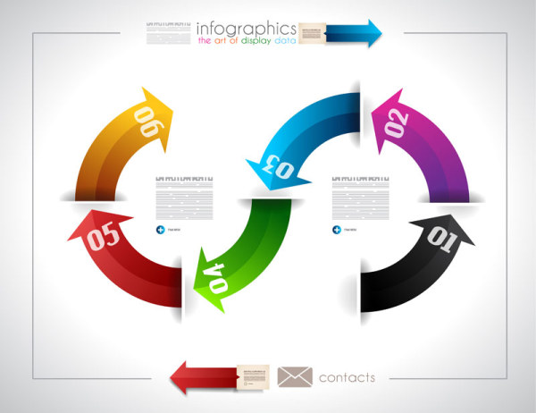 Infographics with data design vector 02