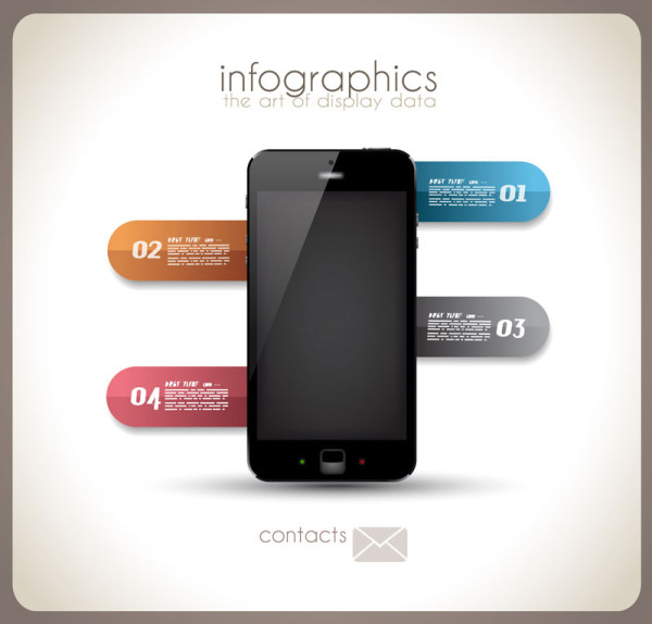 Infographics with data design vector 03